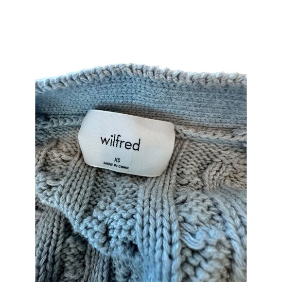 Aritzia Wilfred XS Cable Knit Cardigan Button Front Pockets Long Sleeve Sweater - Picture 6 of 8